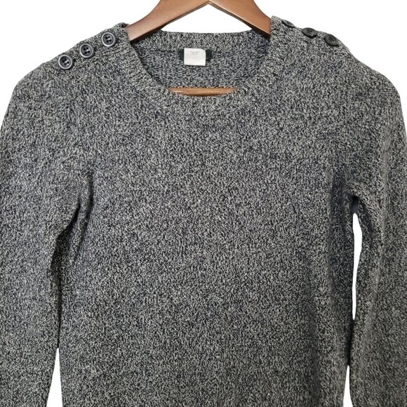 J.Crew Marbled Alexie Sweater Womens Size S Merino Wool Button Shoulder Detail - Picture 3 of 6